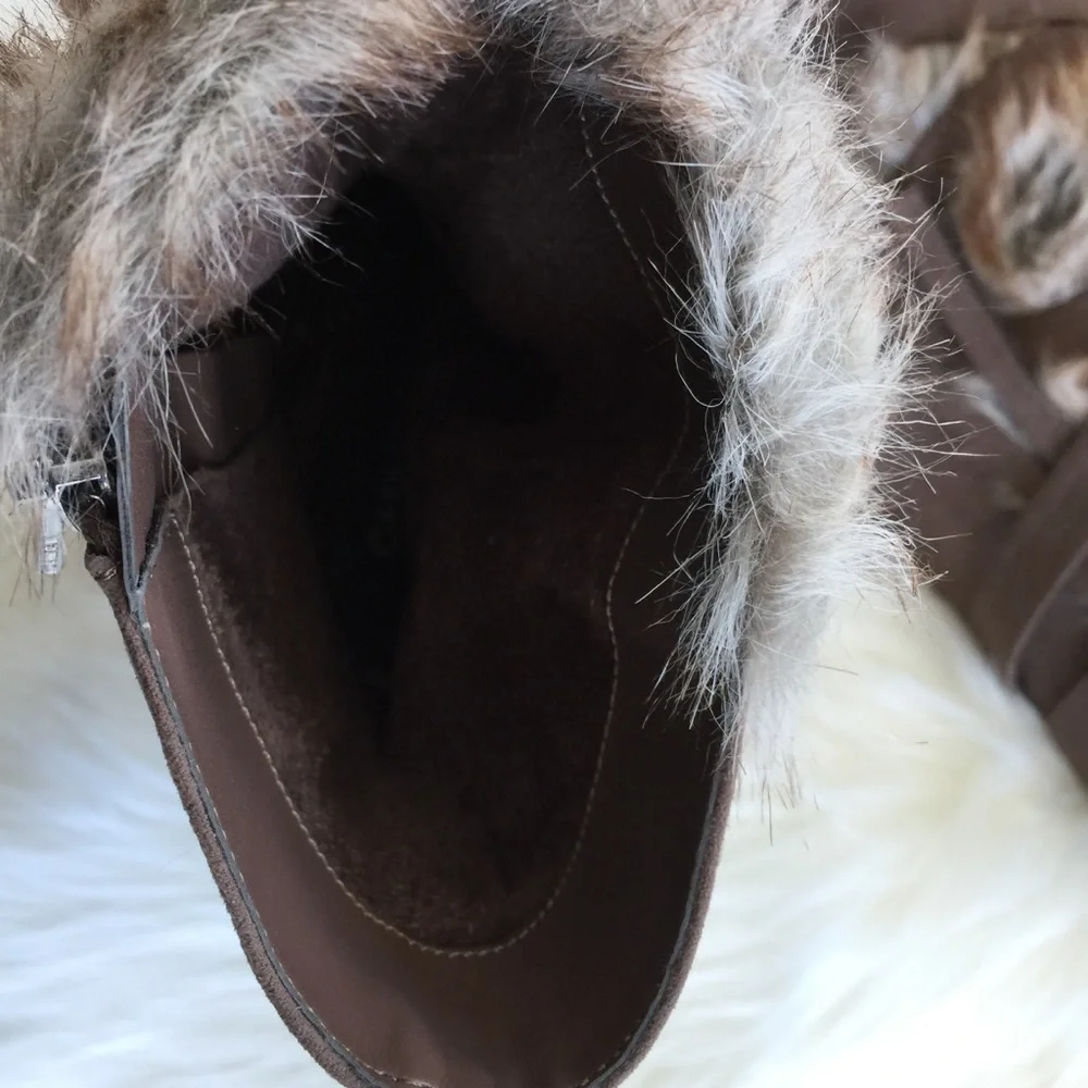 Charles By Charles David Faux Fur Belted Boots